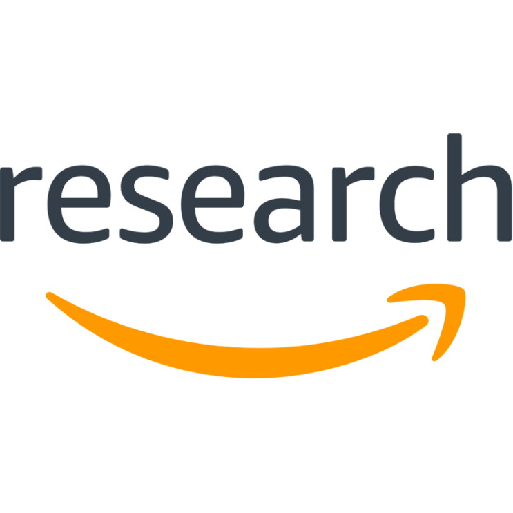 Das Amazon Research-Logo und daraunter ist das Amazon-Smile-Symbol