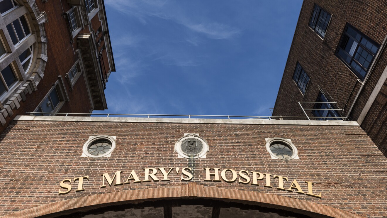 Front brickwork of St Mary's Hospital
