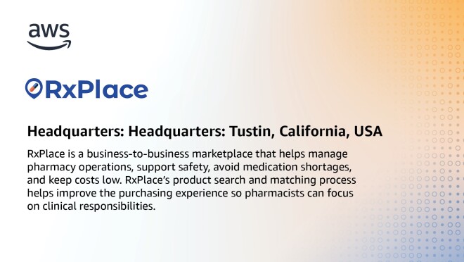 RxPlace的信息图表,州,“RxPlace b2b市场,帮助管理药店业务,支持安全、避免药物短缺,并保持低成本。RxPlace的产品搜索和匹配过程有助于提高采购经验所以药剂师可以专注于临床的责任。”