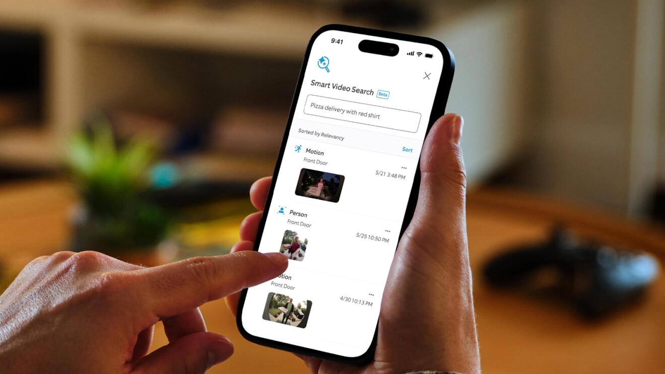 Smart video search app interface demonstrating AI-powered content analysis