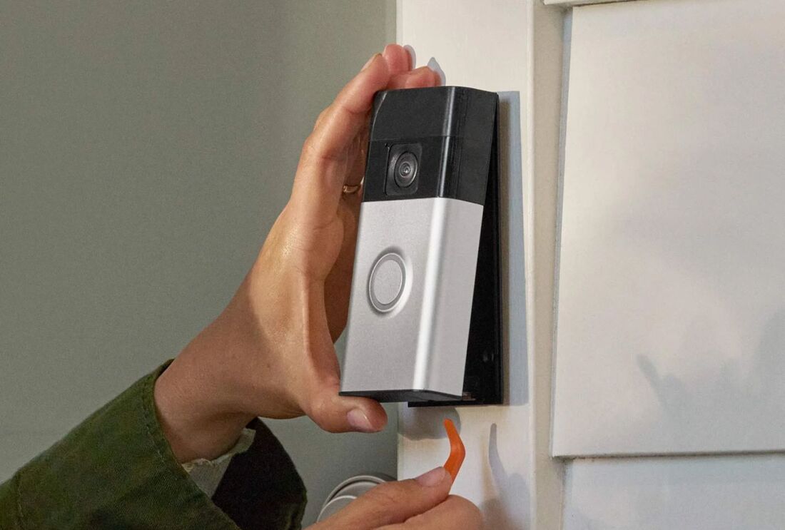 Ring Doorbell Home Installation Outside a Front Door