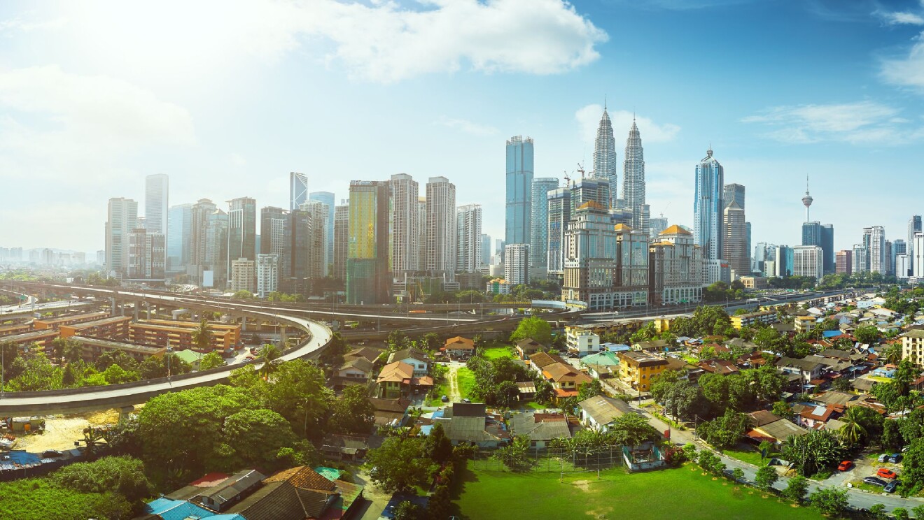 A picture of Kuala Lumpur CBD skyline and the surrounding area.