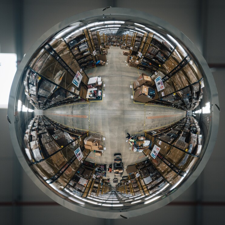 Inside the Amazon Fulfilment Centre where John Sheerin works.