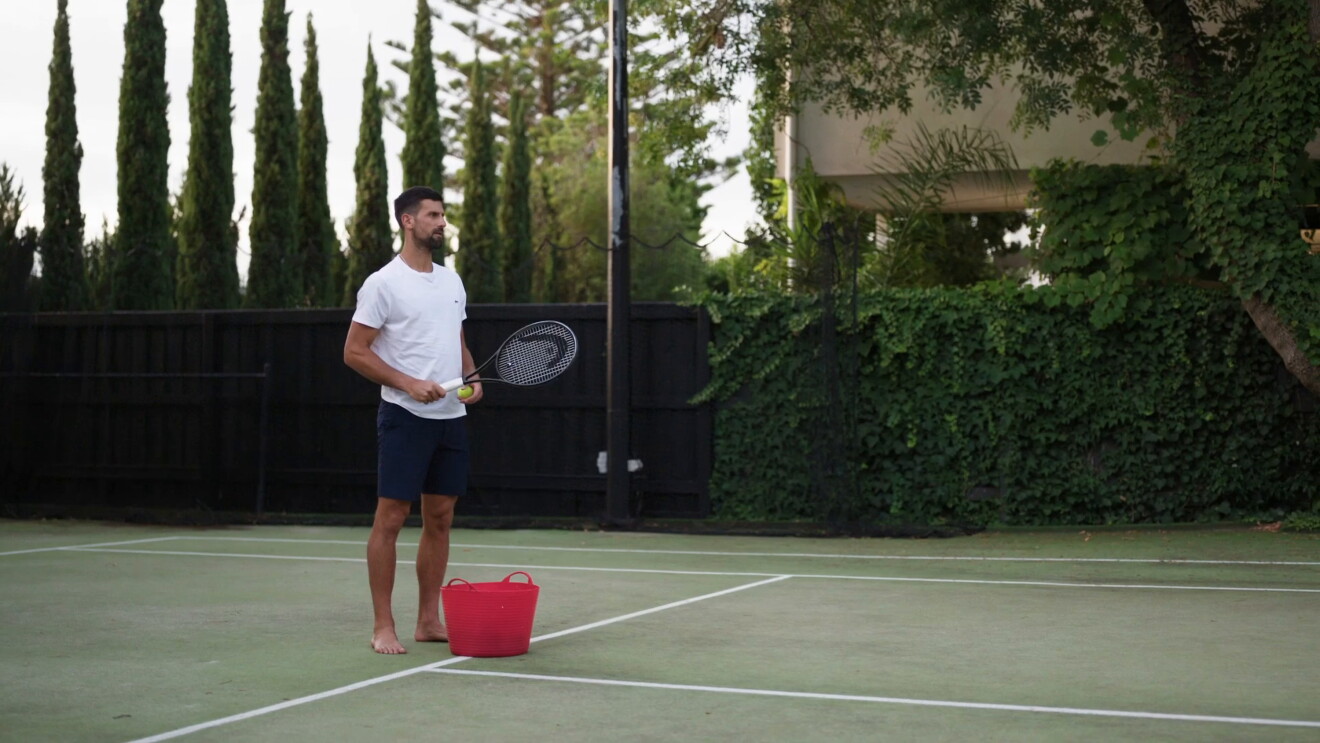man playing tennis