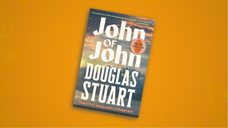 Book cover of John of John by Douglas Stuart against an orange background