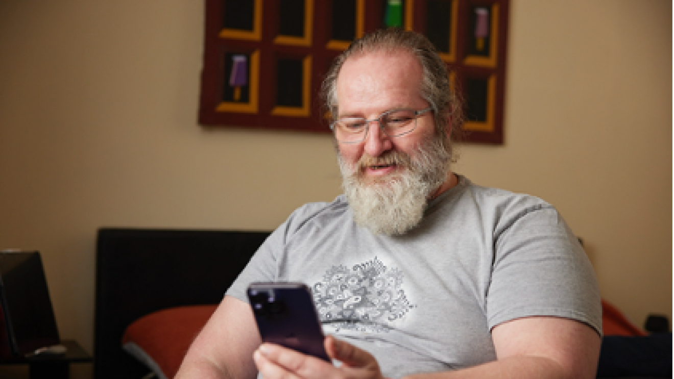 Rob with phone