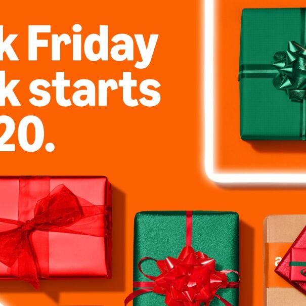 An image that reads "Black Friday Week starts Nov 20" surrounded by wrapped presents