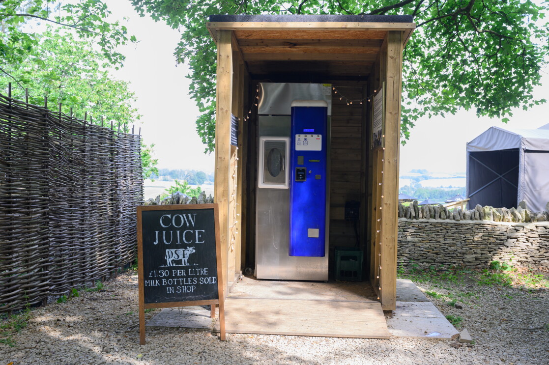 A cow juice station at The Farmer's Dog in Burford, Jeremy Clarkson's proper British pub from Clarkson's Farm season 4