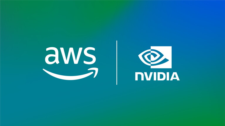 The AWS and NVIDIA logos placed next to each other.