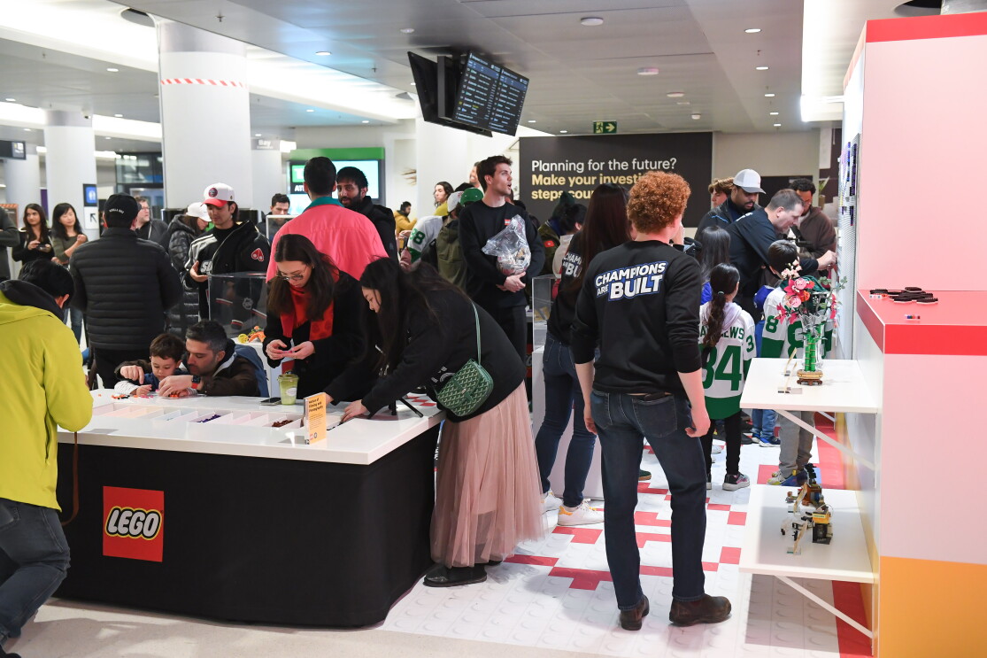 Crowd at LEGO Mural Activation