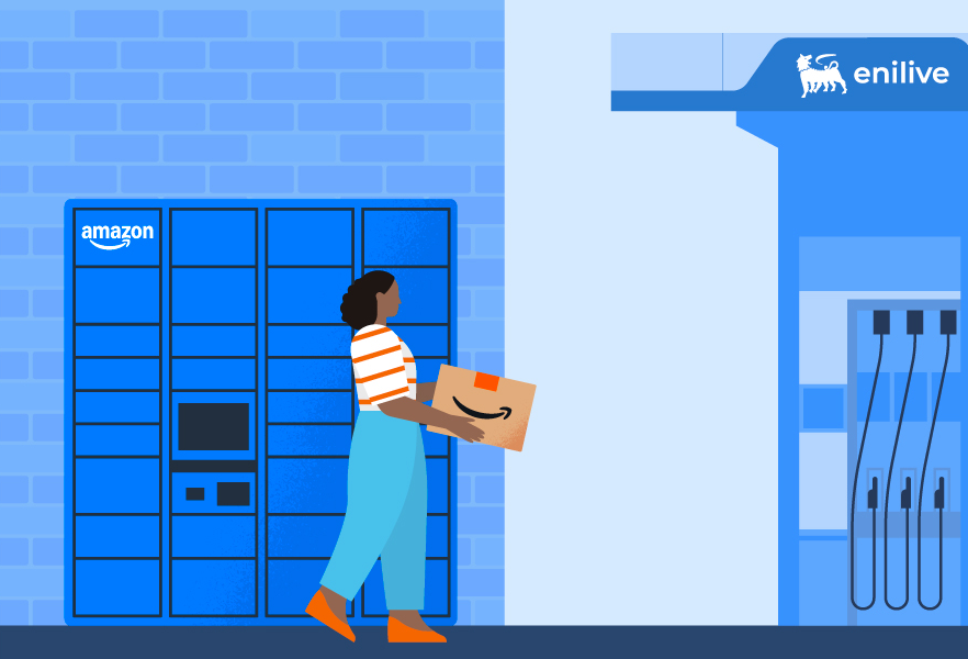 Amazon ed Enilive: ritiri e resi nelle stazioni di servizio in tutta Italia