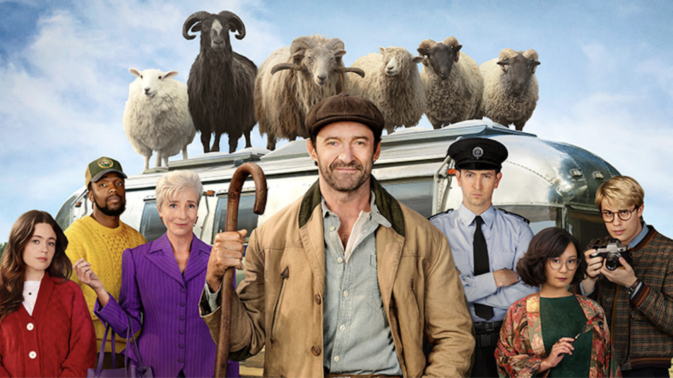 Hugh Jackman and the ensemble cast of The Sheep Detectives