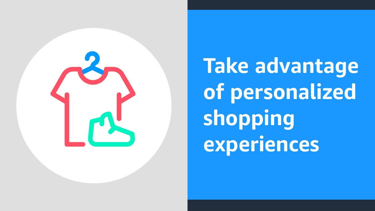 插图的红色衬衫挂在衣架上右边的绿色鞋与文本背后说利用个性化的购物体验