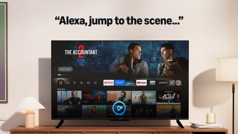 Smart TV displaying Prime Video interface with 'The Accountant' featured