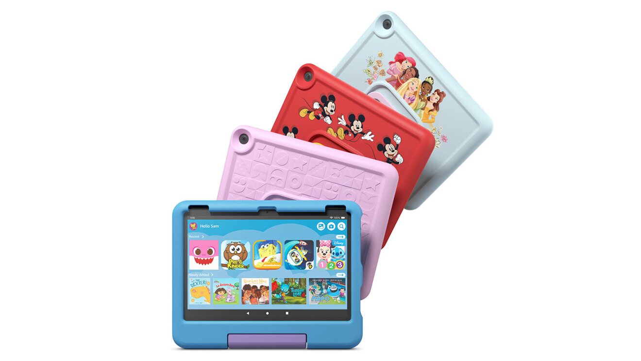 Educational tablets with cartoon characters and kid-friendly interface