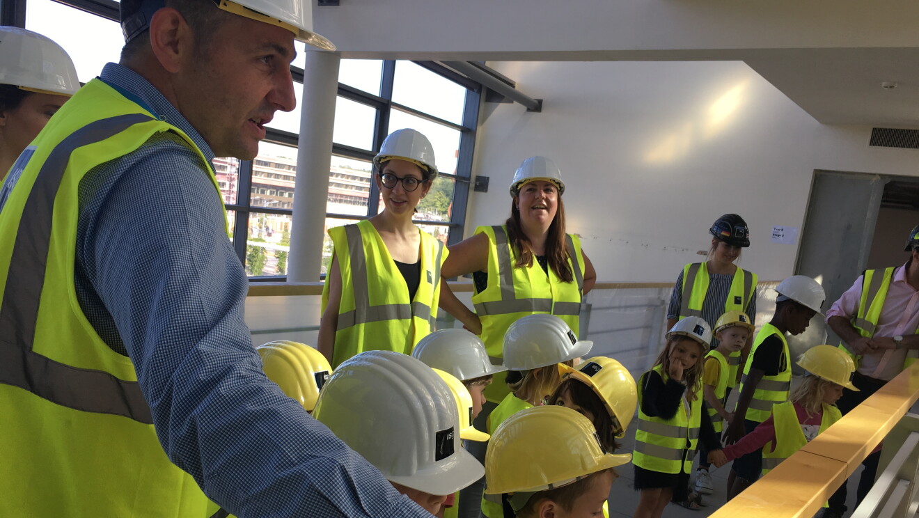 Local school kids at the tour of Amazon EU HQ.