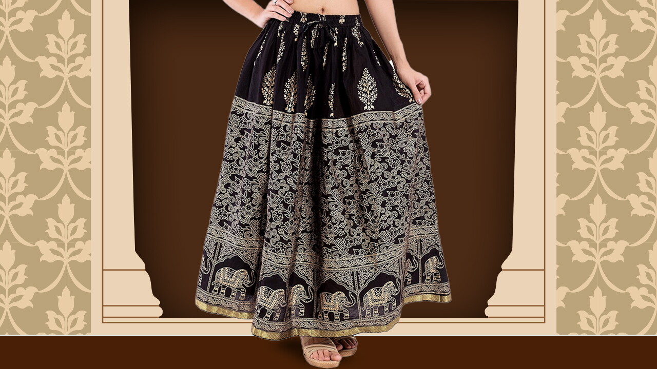 Ajrakh long skirt