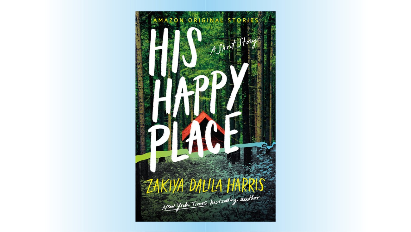 The cover art for the book titled "His Happy Place"