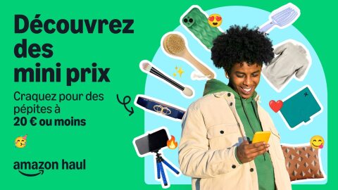 Image promotionnelle Amazon Haul pour des bonnes affaires mini-prix à moins de 20 euros