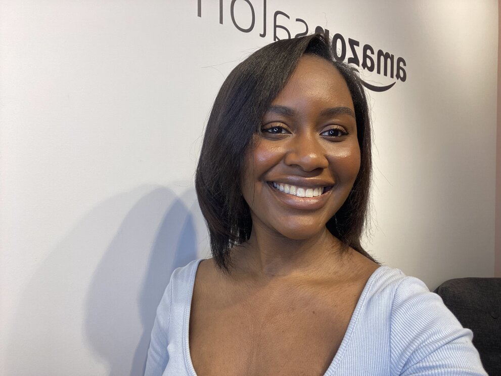 Taking Selfie inside Amazon Salon 