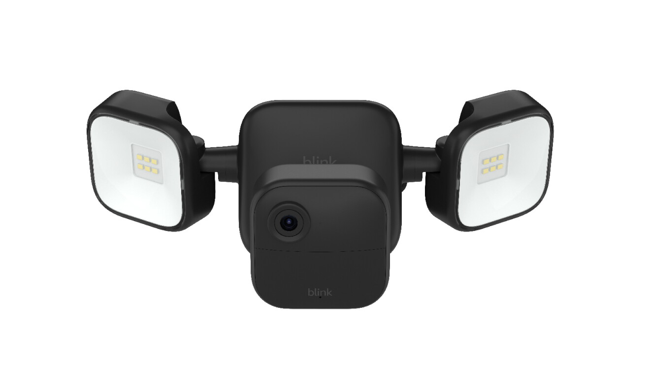 An image of a Blink Outdoor 4 Floodlight Camera on a white background.