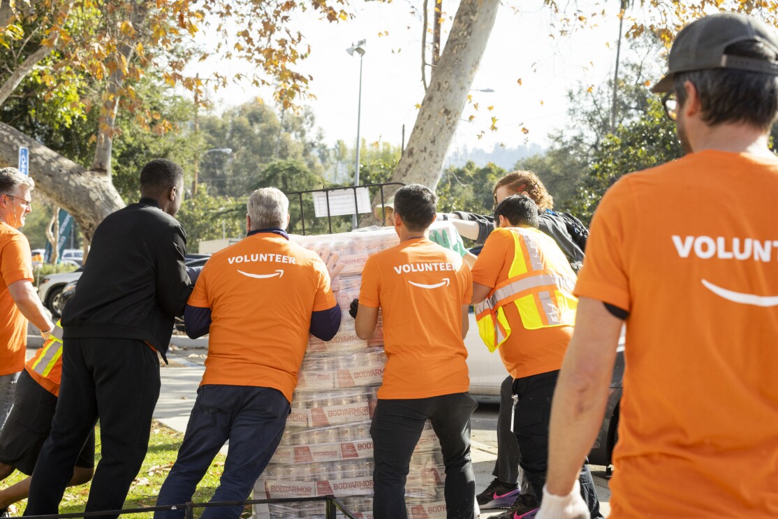 Amazon employees volunteering to support communities impacted by LA wildfires