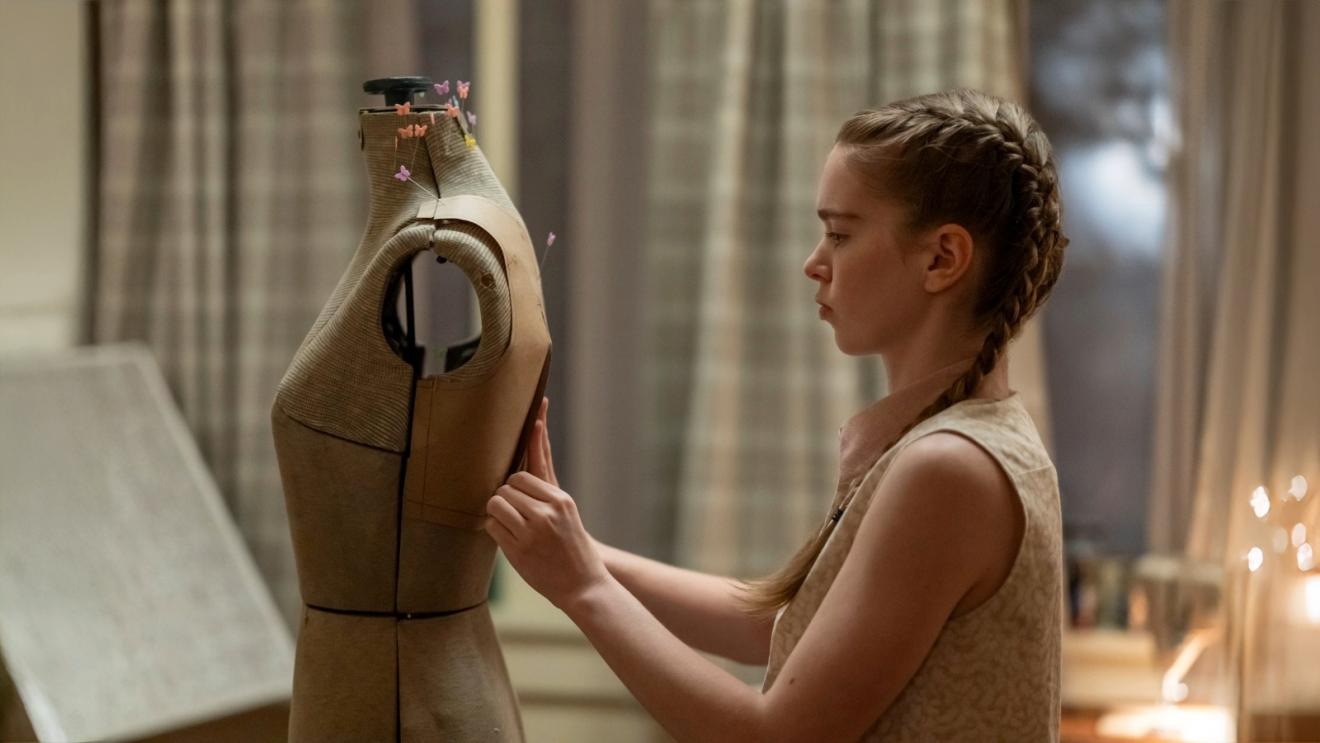 Summer H. Howell as Carrie White putting pins in a mannequin in Prime Video's Carrie