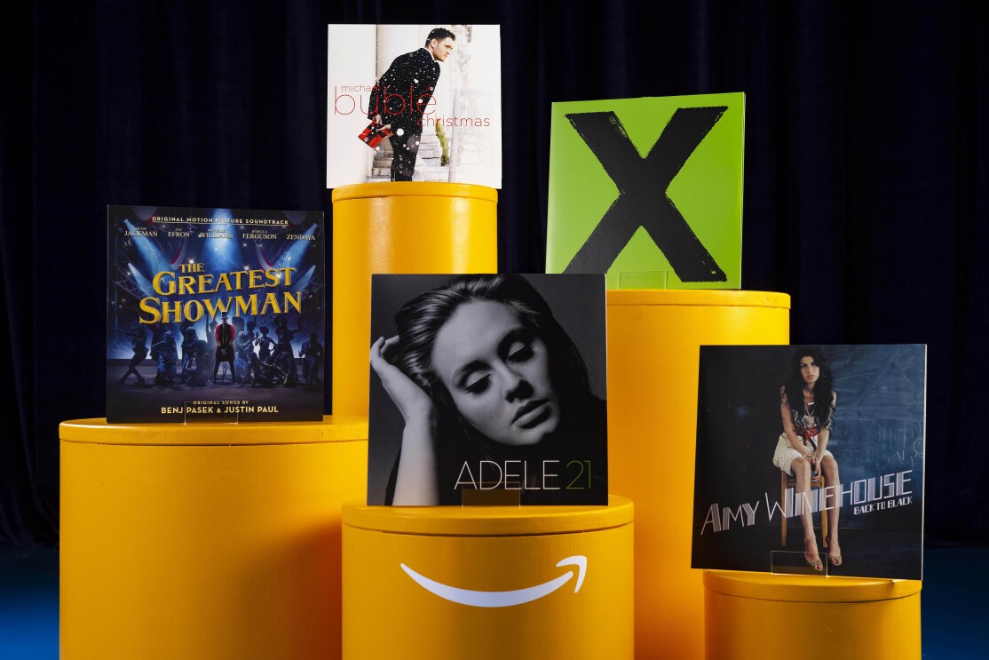 The most popular albums on Amazon including 21, X, Back to Black and Christmas 