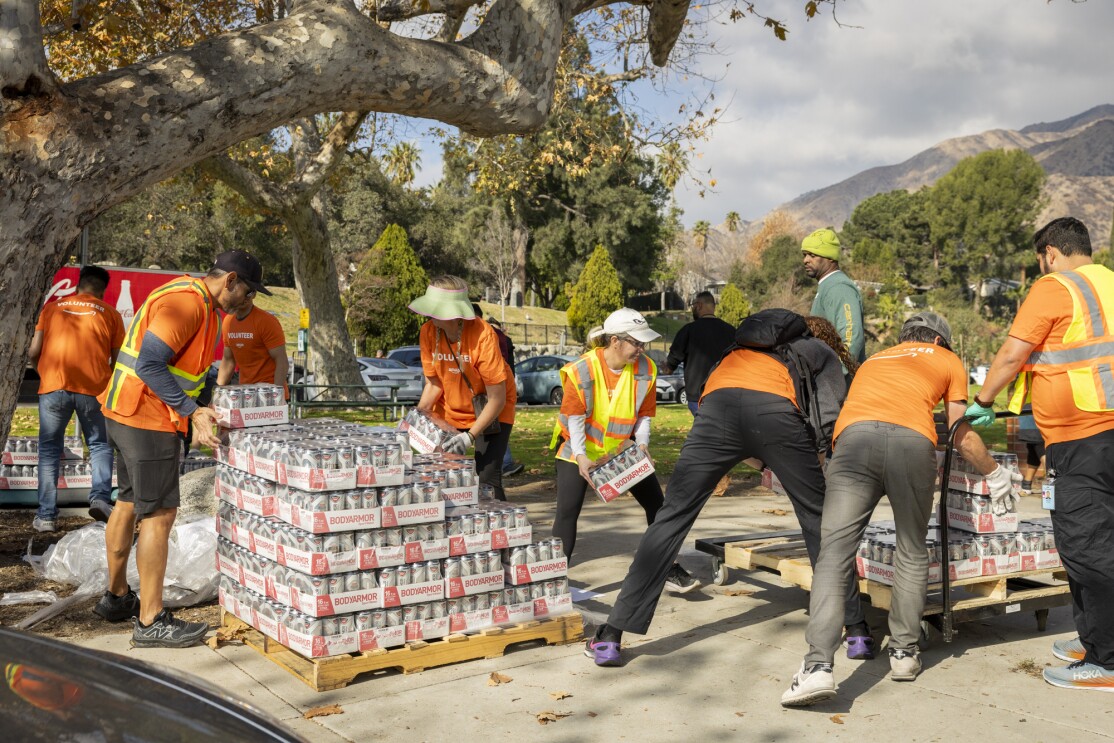 Amazon employees volunteering to support communities impacted by LA wildfires