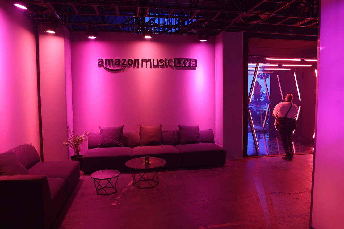 An image of a couch area at the Amazon Music Live concert series