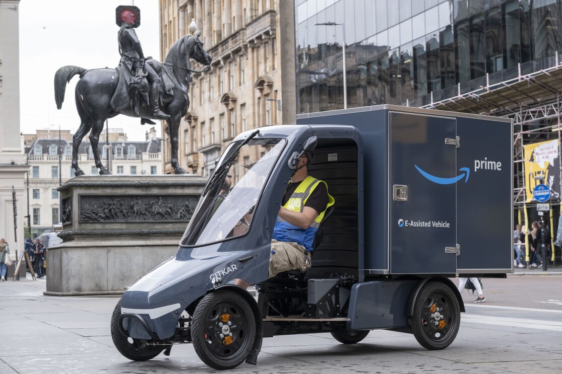 A cargo bike in Glasgow, Scotland