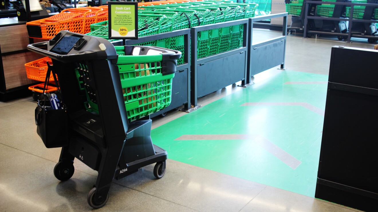 An image from inside an Amazon Fresh store