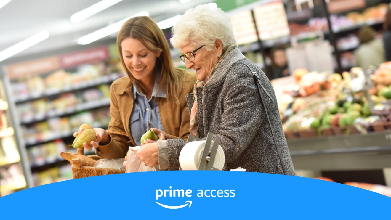 Prime Day 2023 live blog best deals: a younger woman and older woman shop for fruit in a grocery store.