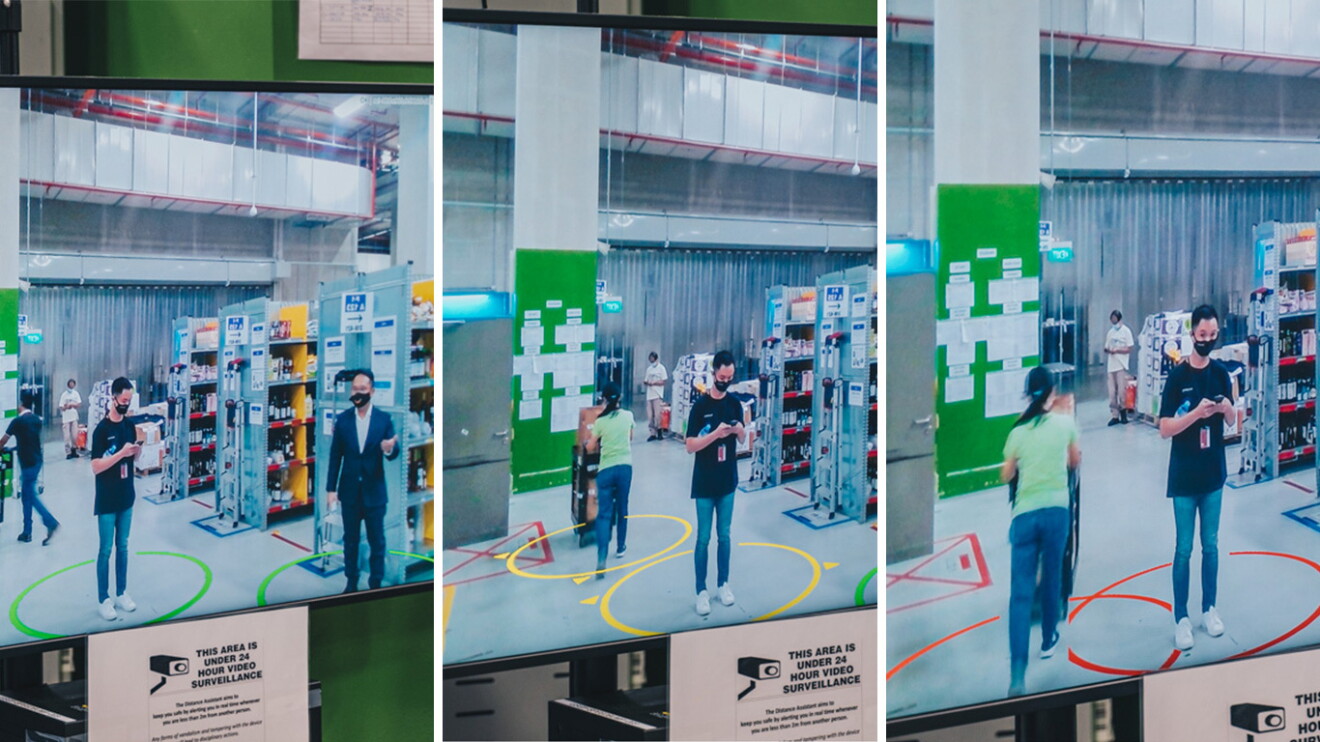 The Distance Assistant placed around the fulfillment centre to ensure safe-distancing measure s