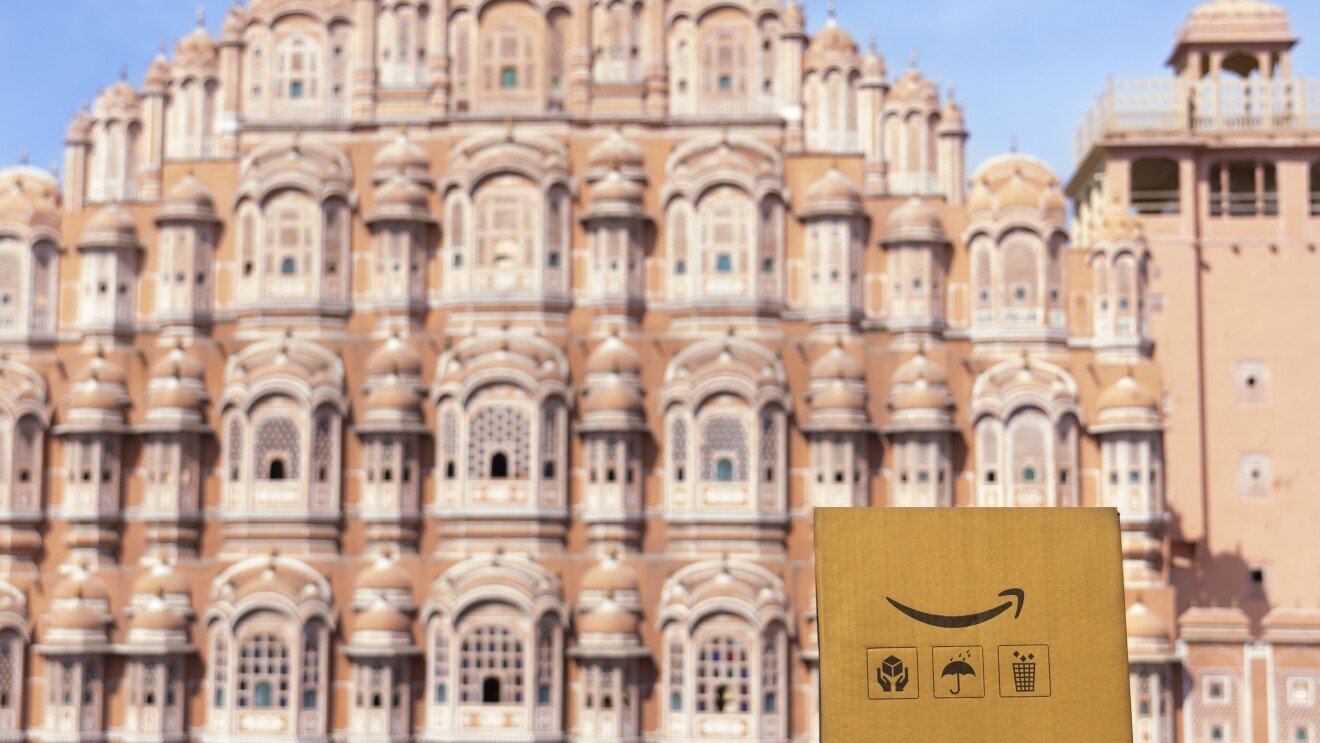 Journey of the Amazon box across iconic Indian locations