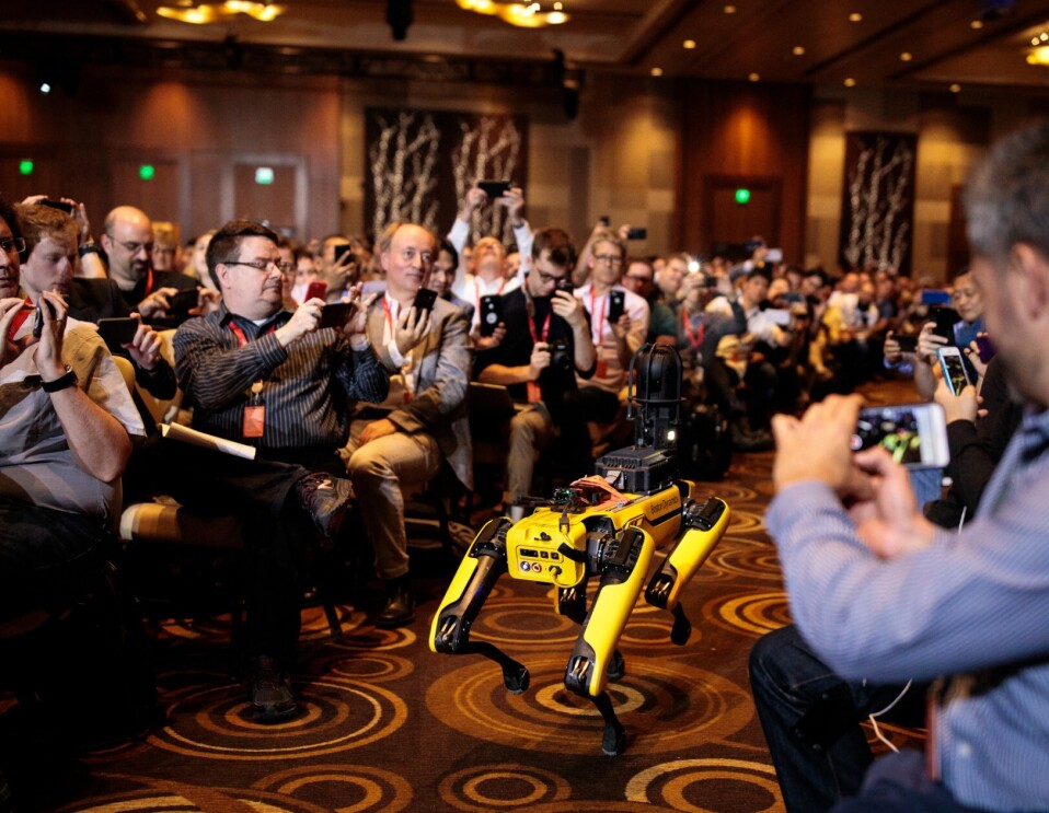 Marc Raibert, CEO and founder of Boston Dynamics, on stage at re:MARS 2019