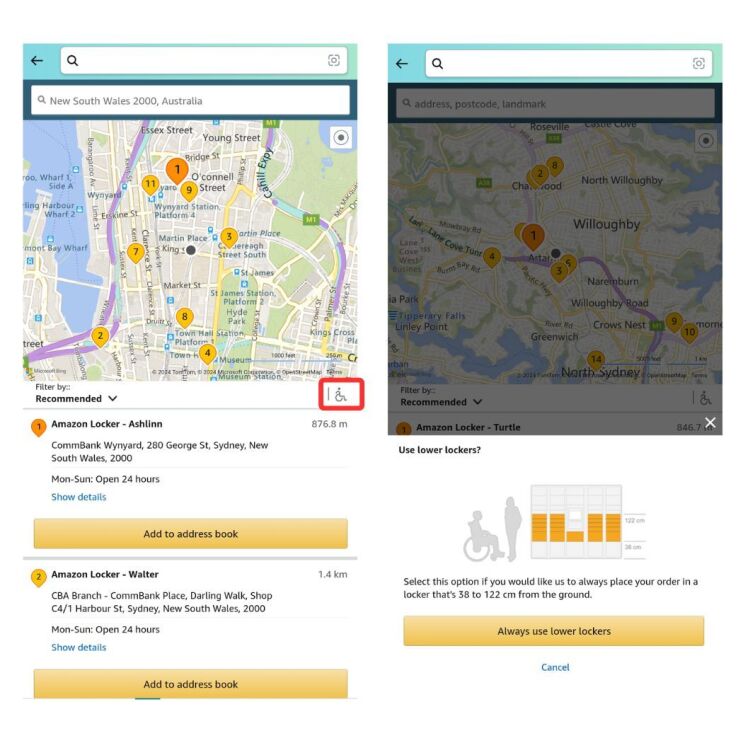 Checking accessibility of Amazon Locker