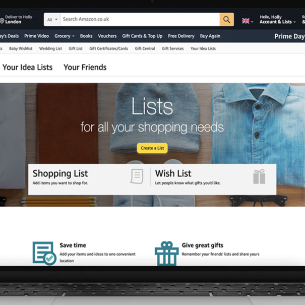 Screenshot of Amazon Wish List page