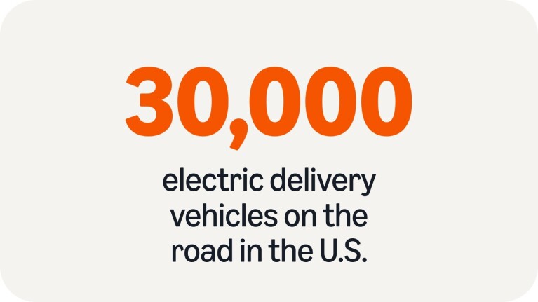 30,000 electric delivery vehicles on the road in the U.S.