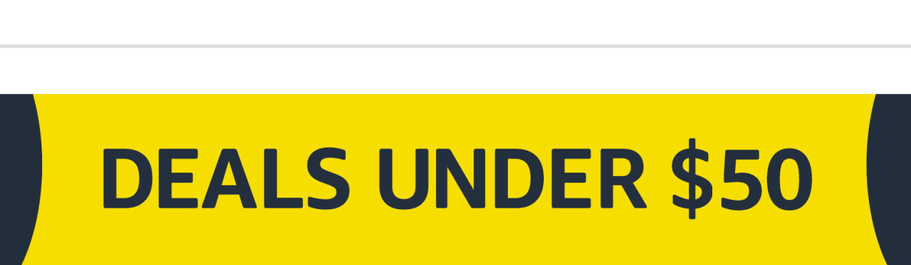 Banner with the text "deals under $50".