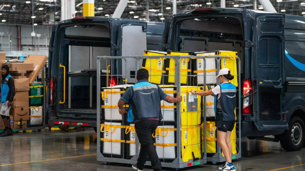 People loading van at Fulfillment Centre