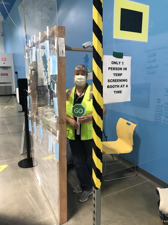 Amazon employee working at a fulfillment center