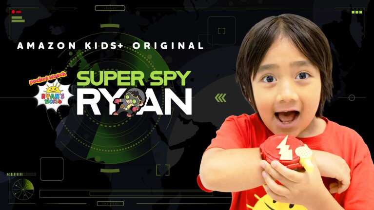 A cover image of "Super Spy Ryan" with text at the top that reads "Amazon Kids+ original."