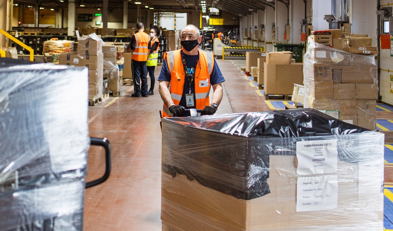 Image from the Slovakia hub Amazon set up to support Ukraine refugees