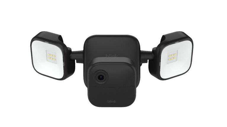 An image of a Blink Outdoor 4 Floodlight Camera on a white background.
