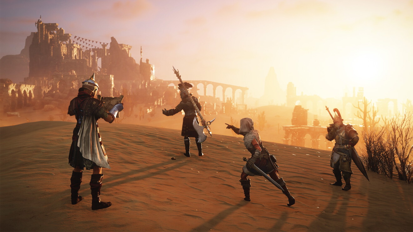 An image of four characters of Amazon's game New World. 