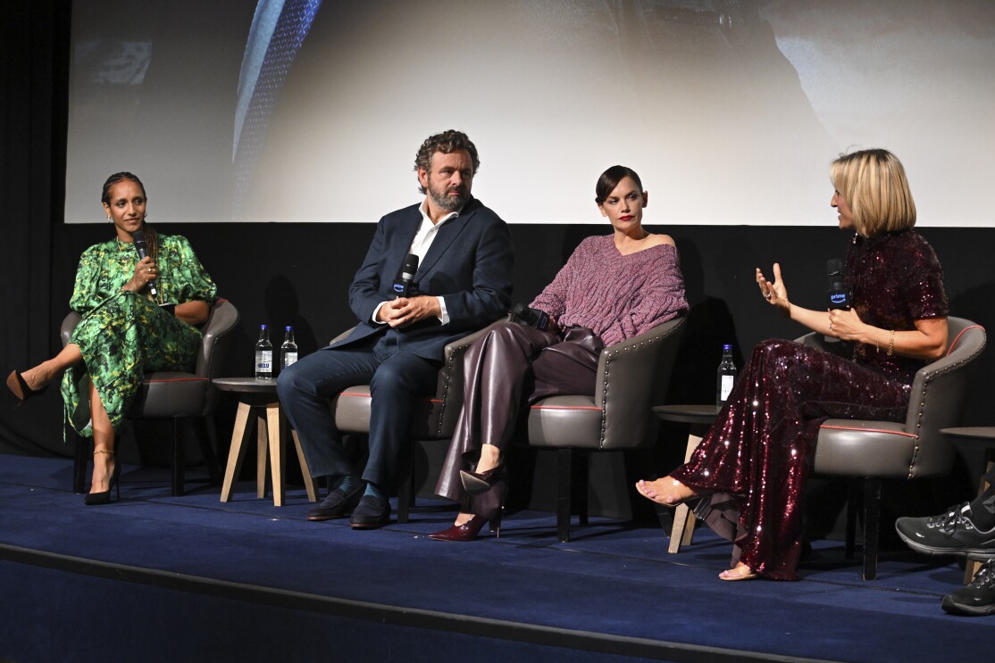 Afua Hirsch, Michael Sheen, Ruth Wilson and Emily Maitlis at the A Very Royal Scandal, UK special Screening