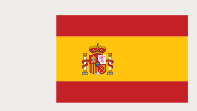 Flag of Spain with the country name below it