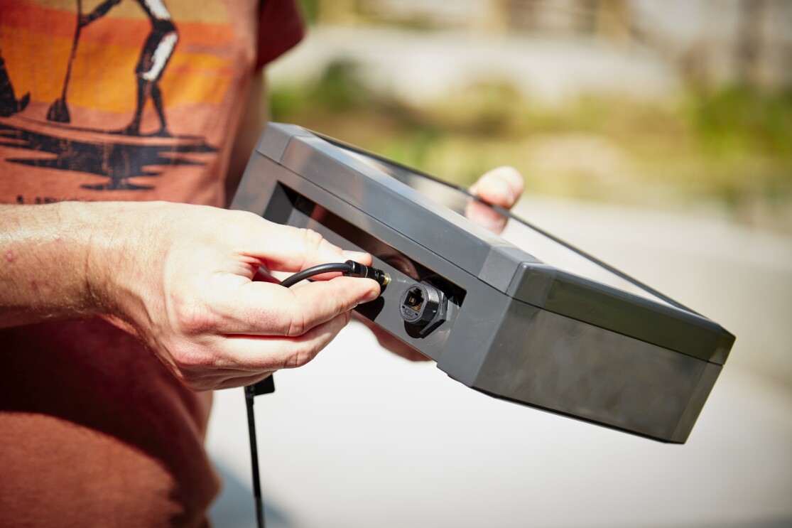 A close up of the new sensor in the Natural History Museum Garden