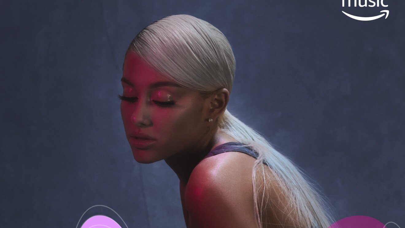 Image of Ariana Grande album art, with sound waves illustration and "Pulse of Prime" copy